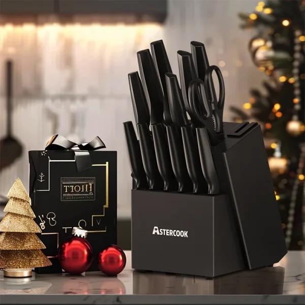 Astercook 15 Piece Kitchen Knife Set