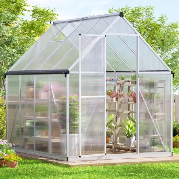 6x8 FT Polycarbonate Greenhouse for Outdoors