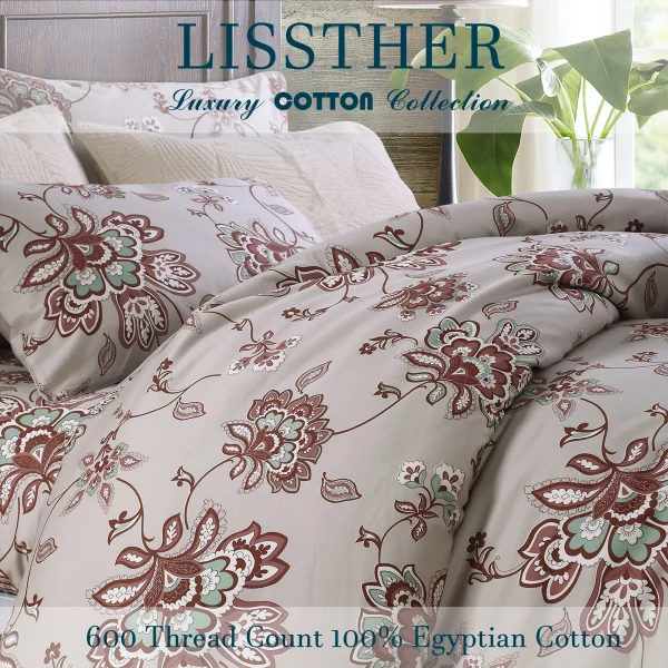 3pcs 600TC 100% Egyptian Cotton Duvet Cover Set