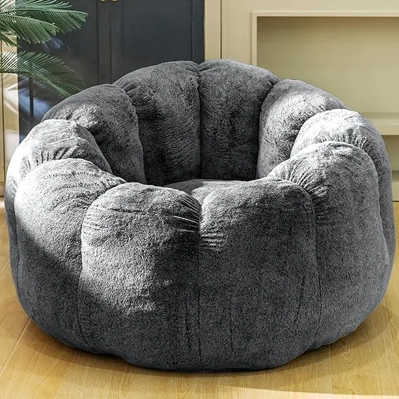 Bean Bag Chair with Filler, Faux Fur Comfy Chair