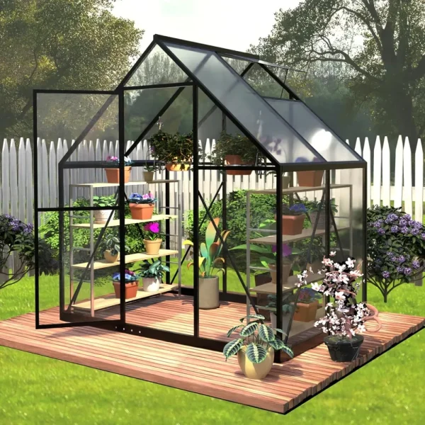 6 x 4 FT Outdoor Greenhouse with Roof Air Vent