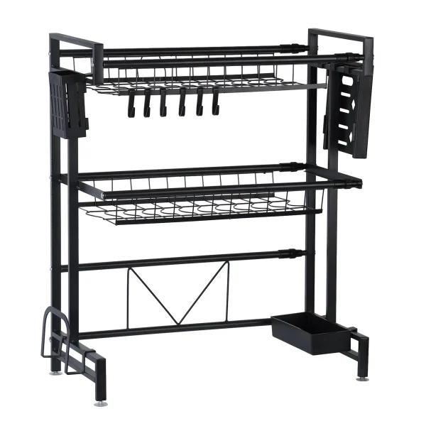2 Tier Kitchen Storage Shelf Above Sink Stretchable