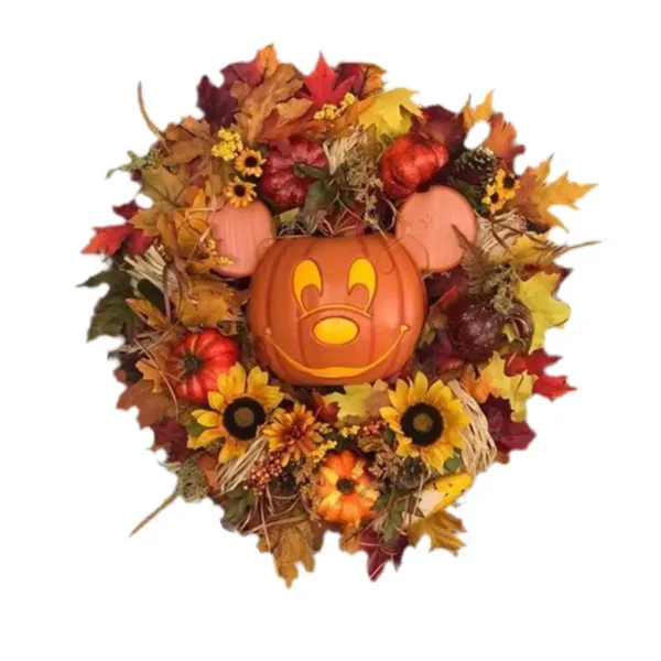 Halloween Artificial Maple Leaf Door Hanging Wreath