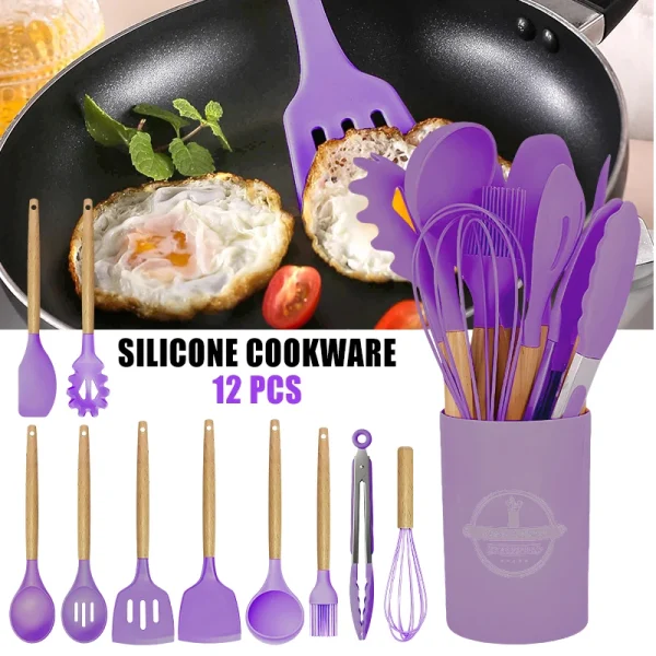 12pcs Silicone Kitchenware Cooking Utensils Set