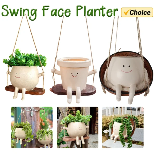 Swing Flower Container Resin Cartoon Flowerpot