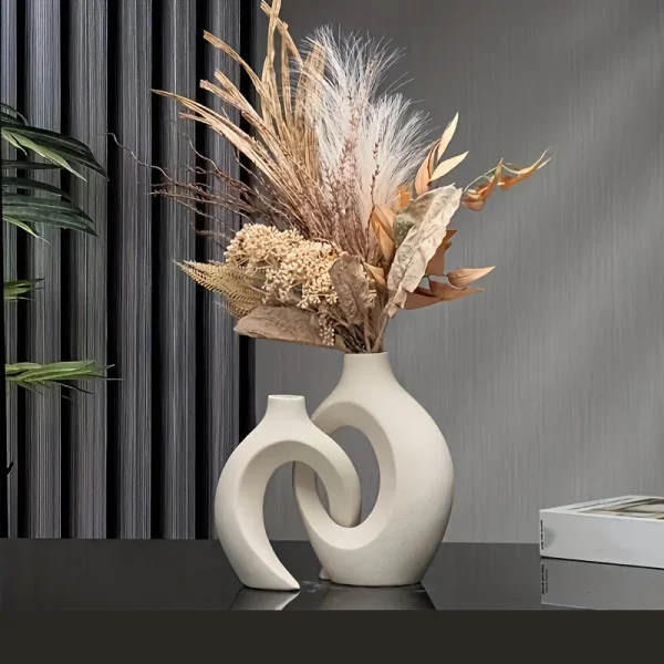 2pc ceramic vase artwork, living room bedroom study